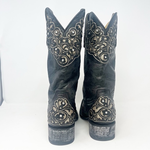 Old Gringo Black and Gold Western Rhinestone Boots - Picture 6 of 15